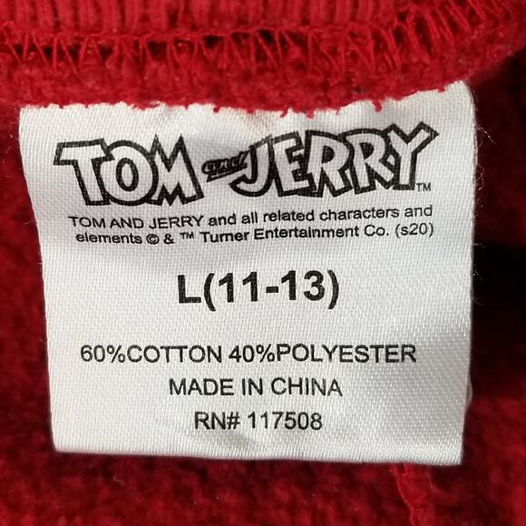 Tom and Jerry sweatpants lounge pants women's large red Pockets fleece flawed - Picture 12 of 12